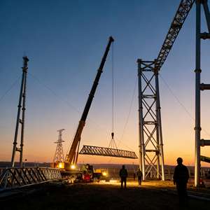 Estrutura de Aço Treliçada para Subestação de Alta Carga Q235B/Q355B/Q420B Galvanizada a Quente 15M - Product Image 3