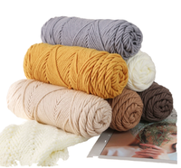 Kit de Tricot DIY en Fil Chenille Écologique Coton de Lait pour Débutants, Teint et Motif, Fil Volumineux 8 Brins pour Écharpes, Bonnets et Couvertures