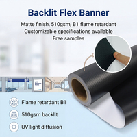 Film PVC Flex en Rouleau pour Bannière Rétroéclairée 510 g/m² Mat pour Enseignes Lumineuses Haute Transmittance Ignifuge
