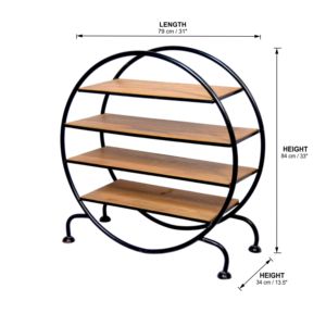 Wooden 4-Tier Round Black <b>Side</b> End Shelf <b>Table</b> With 4-Tier <b>Storage</b> Shelf for Living Room or Bedroom Decoration <b>Side</b> <b>Table</b> - Product Image 5