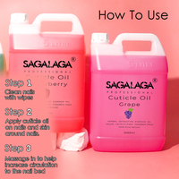 SAGALAGA 14 parfums huile de jojoba pour huile de réparation des ongles hydratante vitamine E huile de cuticule professionnelle revitalisante 5 litres