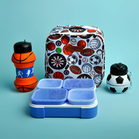 Emballage personnalisé pour enfants, boîte à déjeuner étanche, bouteille d'eau pour enfants, ensemble de bento avec sac à lunch isolé pour l'école