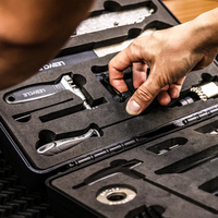LEBYCLE Kit d'outils de réparation de vélo 17 en 1 Clé hexagonale Démonte-chaîne Extracteur de manivelle Levier de pneu Outils et ensemble d'entretien pour vélo