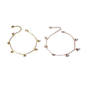 उच्च गुणवत्ता ठीक फैशन गहने क्यूबा लिंक 316L सर्जिकल इस्पात गैर धूमिल मुक्त प्यारा घंटी बच्चा पतली सोने पायल के लिए बच्चे - Product Image 5