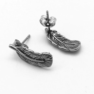 Yunnique – boucles d'oreilles en plumes en acier inoxydable 316 pour hommes et femmes, bijoux de style japonais et coréen - Product Image 4
