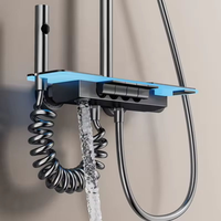 Ensemble de douche combiné de luxe haute pression 4 fonctions avec mitigeur chaud/froid, affichage numérique LED piano et douche pluie pour salle de bain
