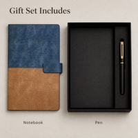 Ensemble cadeau carnet A5 et stylo personnalisés avec boîte, kit de journalisation en cuir pour le bureau
