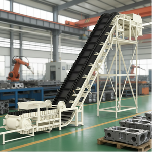 Nastro trasportatore ad alta inclinazione con pareti laterali ondulate e denti per angoli da 0 a 90 gradi °   Fertilizzante Organico in Bulk per Terreni Inclinati - Product Image 3