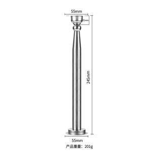 Butée de porte en acier inoxydable, fixation au sol, magnétique, sans perçage, design minimaliste, pour fixation anti-collision de porte - Product Image 2