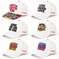 Gorra de Béisbol con Bordado de Eslogan, Dos Tonos, 5 Paneles, Gorra de Béisbol de Algodón con Visera de Bloques de Color