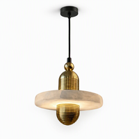 Luminaire suspendu au plafond, abat-jour en marbre, mini lustre moderne nordique LED doré pour salon, restaurant, chambre à coucher