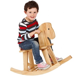 Dessin animé Trojan Enfants Cheval À Bascule Bébé Chaise Berçante En Bois Jouet Cheval De Troie - Product Image 1