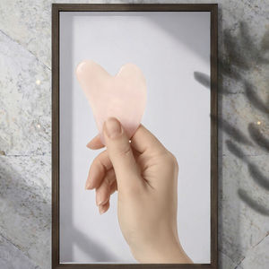 Herramienta de masaje Facial GuaSha hecha a mano de primera calidad, piedra de Jade curativa de cuarzo rosa Natural para función Manual de aplicación de cabeza - Product Image 3