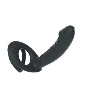 Anneau vibrant télécommandé à double insertion pour massage prostatique, avec perles vibrantes télécommandées pour stimulation anale et pénienne - Product Image 3