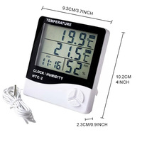 Termometer Sensor pintar layar besar, pengukur suhu dan kelembapan Digital portabel presisi tinggi dalam ruangan/luar ruangan