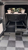 Boîte de rangement arrière double tiroir populaire pour coffre de Mercedes-Benz Classe G W463A W464 W465 – Kits intérieurs en alliage, mise à niveau (nouveau/ancien)