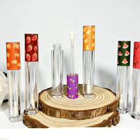 Disponible en stock : Tubes de brillant à lèvres pour enfants aux motifs de fruits, tubes de couleur pour les lèvres mignons, diverses huiles à lèvres aromatisées aux fruits, tubes vides de 4 ml chacun