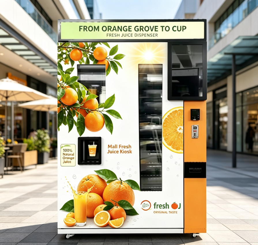 Factory Price Refridged 100% Pure Fresh Orange Juice Vending Machines ...