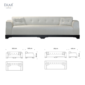 EKAR Canapé Lancaster Style Old Money Capitonne Ensemble de meubles intemporels pour la maison Villa Hôpital et école Caractéristiques d'angle extensibles - Product Image 2