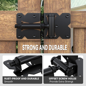 OEM Heavy Duty SS304 Adjustable Self-closing <strong>Farm</strong> Wood/Vinyl/PVC Fence <strong>Gate</strong> Post <strong>Hinge</strong> and Two Way Door Latch Hardware Set - Product Image 2