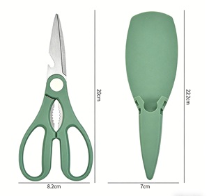 1 Pc <span class=keywords><strong>Ciseaux</strong></span> de cuisine ultra-affûtés robustes avec support magnétique pour réfrigérateur, en acier inoxydable, casse-noix et ouvre-bouteille - Product Image 5