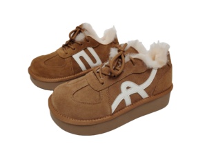 Wholesale Winter Women Platform Fur Lined Sneakers Suede Lace-Up Warm Snow Boots Anti-Slip Thick Sole Casual Ankle <b>Booties</b> - Product Image 1