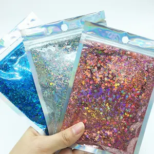 Saco de 2 onças de poliéster PET para olhos soltos gloss holográfico mistura glitter robusto