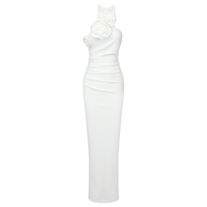 Elegante <span class=keywords><strong>Vestido</strong></span> Largo de Fiesta sin Mangas para Mujer, Cuello Alto, Diseño Floral, Abertura Lateral, Tejido de Punto, con Sujetador Incorporado, para Graduación - Product Image 2