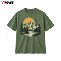 T-shirt pour homme à col rond, personnalisé avec impression graphique sur tissu, fabrication OEM, gestion stricte de la qualité, pour les marques de vêtements
