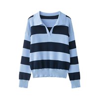 Suéter Largo de Manga Larga para Mujer, Estilo Vintage, Tejido, a Rayas, con Bloques de Color, Transpirable, de Poliéster, para Otoño, de IStapromo Gifts