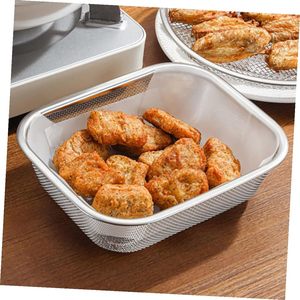 Accessoires de cuisine en acier inoxydable : passoire à mailles fines, panier rectangulaire, passoire carrée pour filtrer, égoutter, faire couler et rincer - Product Image 2