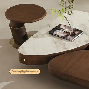 Juego de <span class=keywords><strong>Mesa</strong></span> de Centro de Madera Ajustable de Diseño Irregular, Moderno y Minimalista, Mueble de Sofá Natural de Alta Gama, <span class=keywords><strong>Mesa</strong></span> de Té Única - Product Image 5
