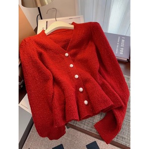 Cárdigan de punto con cuello en V y cintura ajustada, suéter corto de <span class=keywords><strong>mujer</strong></span>, nueva moda de primavera, venta <span class=keywords><strong>al</strong></span> <span class=keywords><strong>por</strong></span> <span class=keywords><strong>mayor</strong></span> para boutiques. - Product Image 3