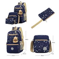 Personalizado 3PCs Nuevo diseño de lona duradera al por mayor barato suave niños mochilas escolares conjuntos