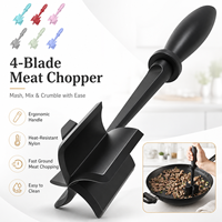 Hachoir à viande premium 5 lames, pilon manuel pour hacher le bœuf, ustensile de cuisine résistant à la chaleur pour OEM