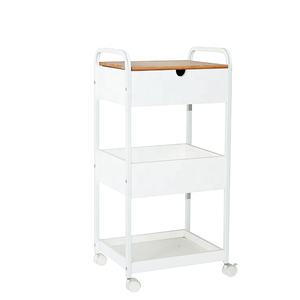 롤링 우드 주방 카트 트롤리와 휠을 사용하여 대나무 탑 식품 보관 제공 - Product Image 1