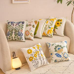 Sarung Bantal Bordir Pastoral, Sarung Bantal Dekoratif dengan Ritsleting, Desain Estetis Lucu, Sarung Bantal Boho yang Nyaman - Product Image 2