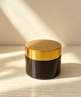Pots cosmétiques vides en verre ambré avec couvercles à vis noirs 5ml 10ml 15ml 30ml 50ml 60ml 100ml 120ml pour crèmes visage et yeux