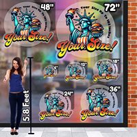 Autocollant de fenêtre transparent imprimé UV personnalisé, vinyle statique imperméable, affichage publicitaire, logo personnalisé