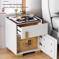 Table de chevet intelligente de luxe italienne, multifonctionnelle, avec coffre-fort dissimulé, armoire de rangement intégrée, compacte, en bois massif