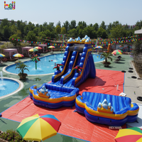 Toboggan aquatique gonflable géant en PVC pour adultes, prix d'usine, avec piscine amovible et plateforme d'atterrissage pour fêtes en extérieur