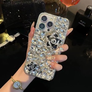 Thời Trang Hoa Trà Kim Cương Long Lanh Điện Thoại Di Động Trường Hợp Chống Mùa Thu Sang Trọng Bling Bling Điện Thoại Di Động Bìa Cho Iphone 13 14 15 Pro Max - Product Image 1