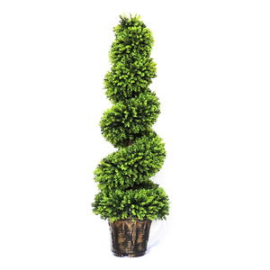 Planta en maceta <span class=keywords><strong>de</strong></span> plástico <span class=keywords><strong>de</strong></span> imitación para decoración del hogar, plantas artificiales <span class=keywords><strong>de</strong></span> <span class=keywords><strong>Buxus</strong></span> topiario, espirales <span class=keywords><strong>de</strong></span> árbol, bonsái - Product Image 4
