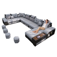 Ensemble de Canapés de Luxe, Mobilier de Salon au Design Italien Moderne, Rembourrage en Tissu Gris de Haute Qualité