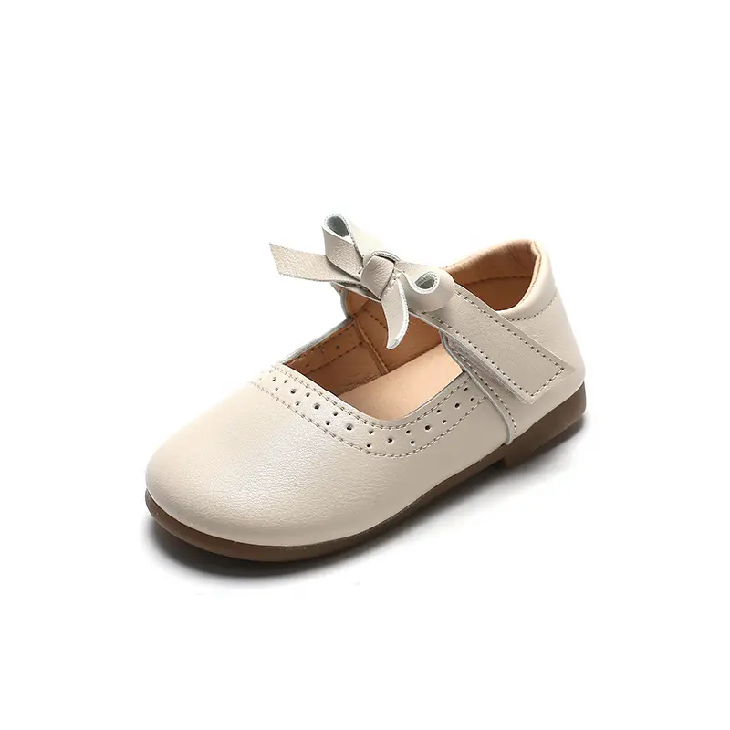 مخصص الفتيات اللباس أحذية ريترو جلدية تنفس bowknot قابل للتعديل حزام الترفيه حذاء مسطح للأطفال الطفل الأطفال