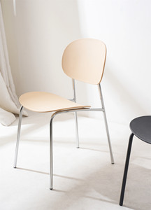 Ghế ăn nhà hàng kiểu Bắc Âu hiện đại, chân kim loại xếp chồng được, kiểu dáng đơn giản, bán buôn từ nhà máy. - Product Image 4