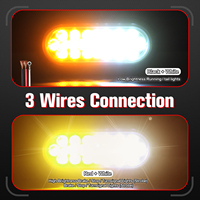Feu arrière de remorque ovale 24 LED de 6,3 pouces ambre/blanc avec trois modes de clignotement, feux de positionnement/clignotants/stroboscopiques pour camions