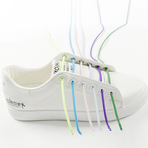 WEGOODZF Lacets de chaussures de sport décontractés de haute qualité Boucle en plastique polyester élastique Bouton de commutation Accessoire <span class=keywords><strong>Presse</strong></span> sans attache en métal - Product Image 6