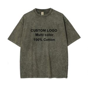 Design Wholesale Men's T-<b>shirts</b> Plain Heavyweight Cotton Acid Washed T <b>Shirt</b> Custom Logo Oversized T <b>Shirt</b> Men - Product Image 4