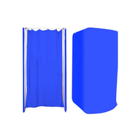 Vestiaire portable en tissu pliant avec rideaux Design moderne pour les magasins de détail et les magasins de vêtements